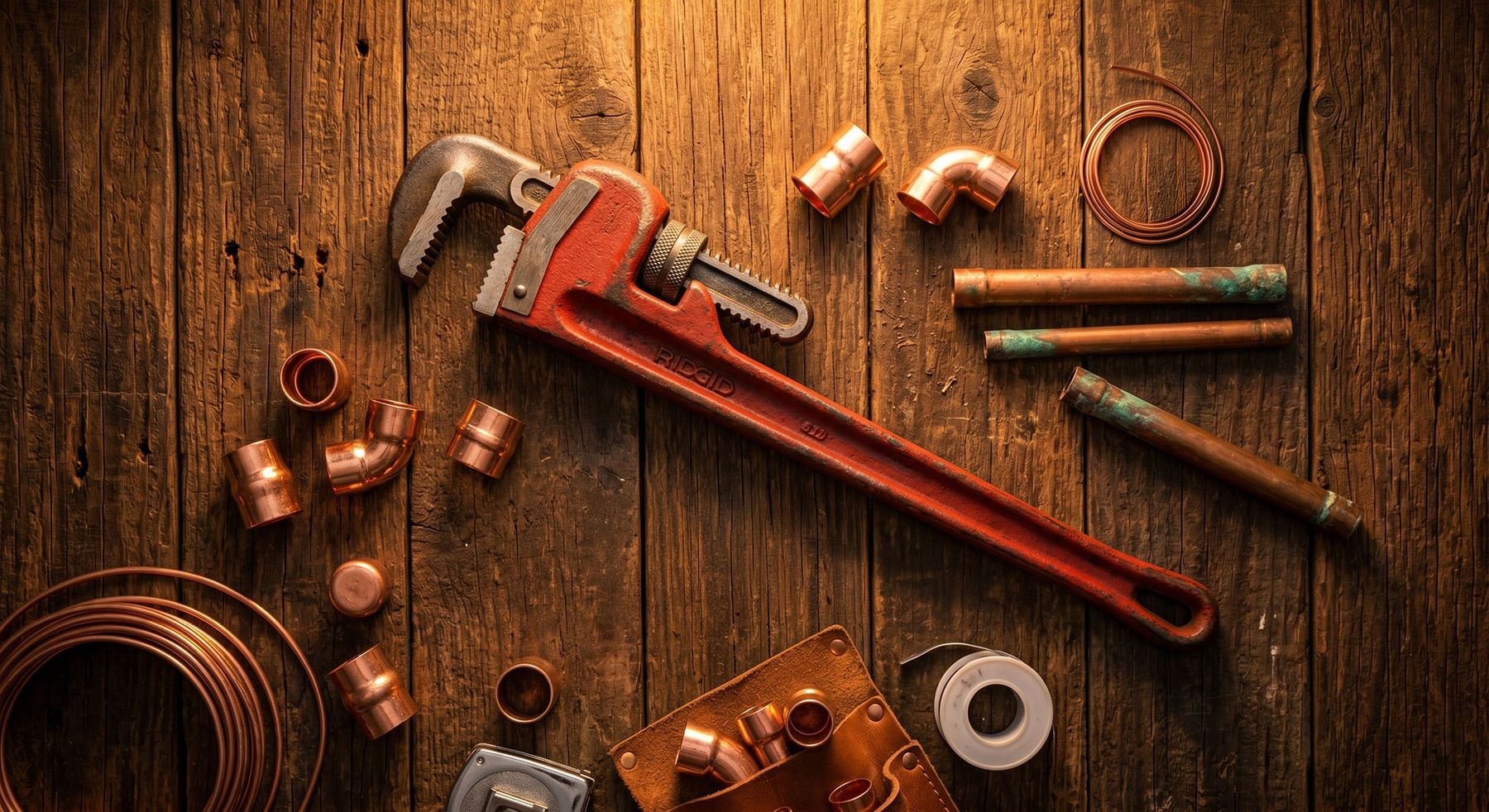 Plumbing tools and copper fittings